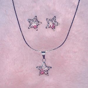 Silver(925) Star Earrings and Necklace
